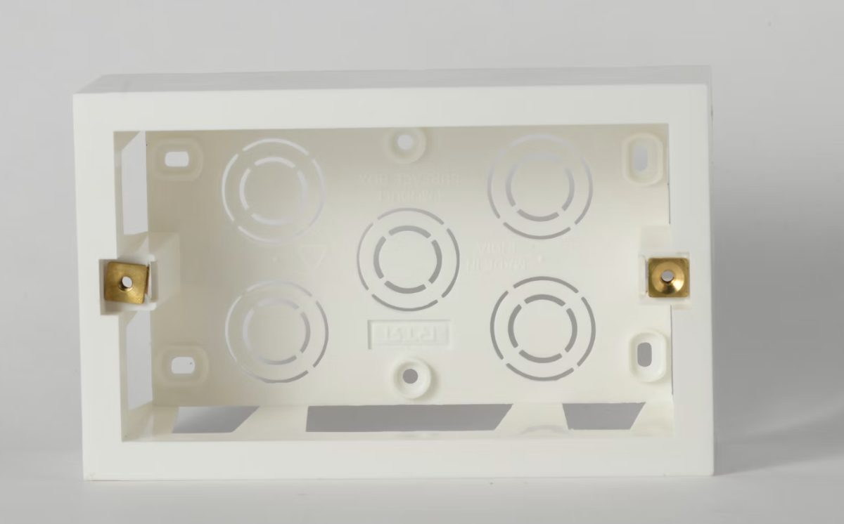 Custom plastic enclosure with brass threaded inserts