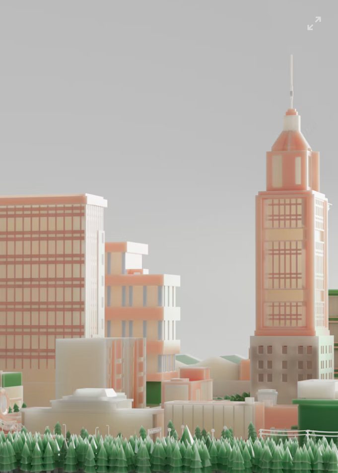 3D printed architectural city model