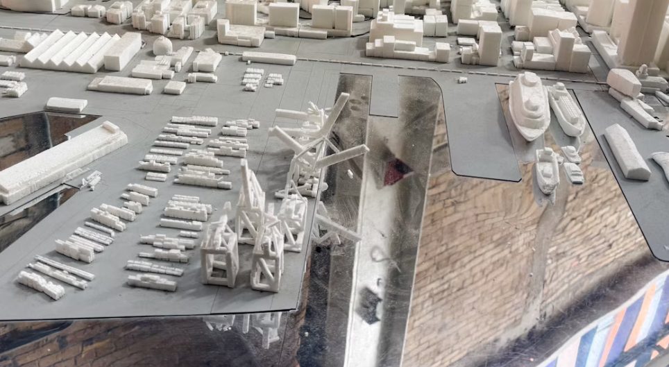3D printed port and harbour scale model